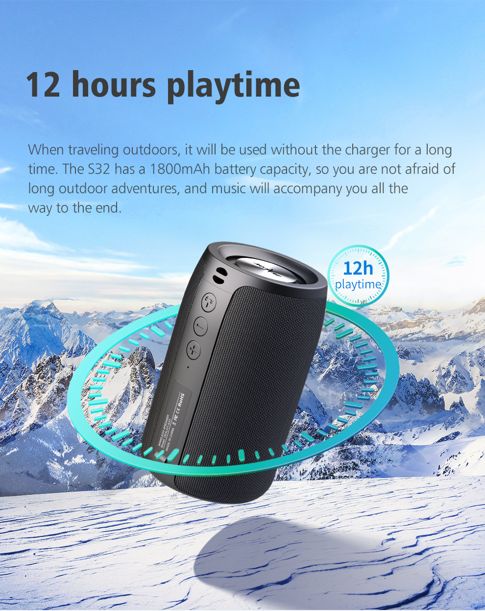 premium wireless speaker s32 mini portable hifi subwoofer with fm radio tf tws usb parties outdoors celebrations great gift for men women friends details 5