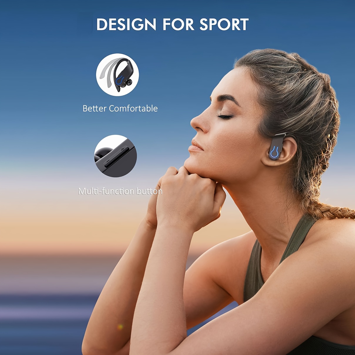 wireless earbuds 120h ear buds for sports stereo earphones with led display charging case headphones for running workout stereo earphones with led display charging case details 4