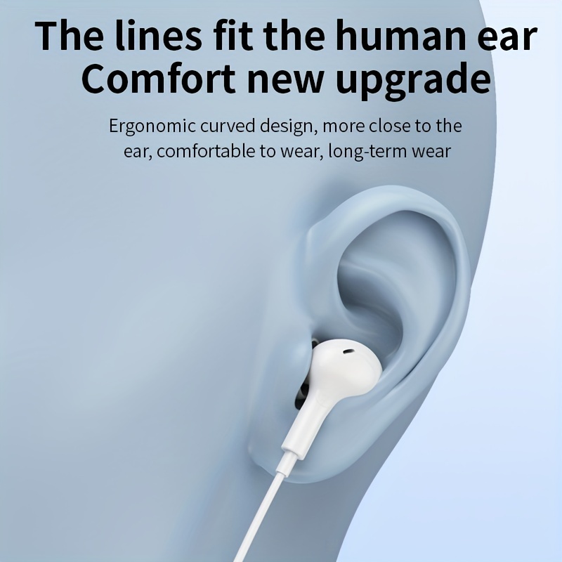 usb c wired in ear earphones with mic single ear wireless headset compatible with iphone 15 android phones most usb no battery needed details 4